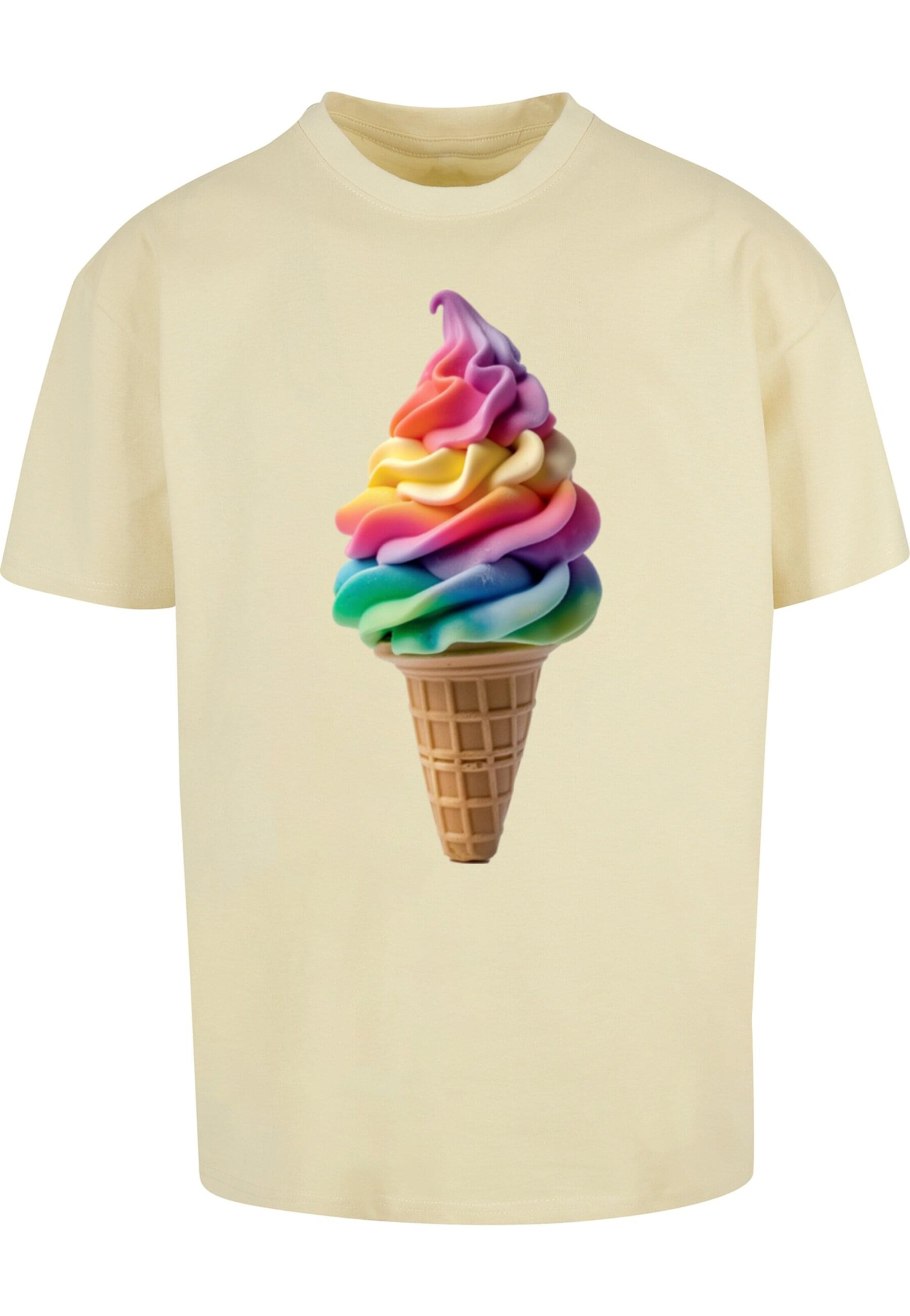 Merchcode T-Shirt 'Pride Scoops' in Gelb: Vorderseite