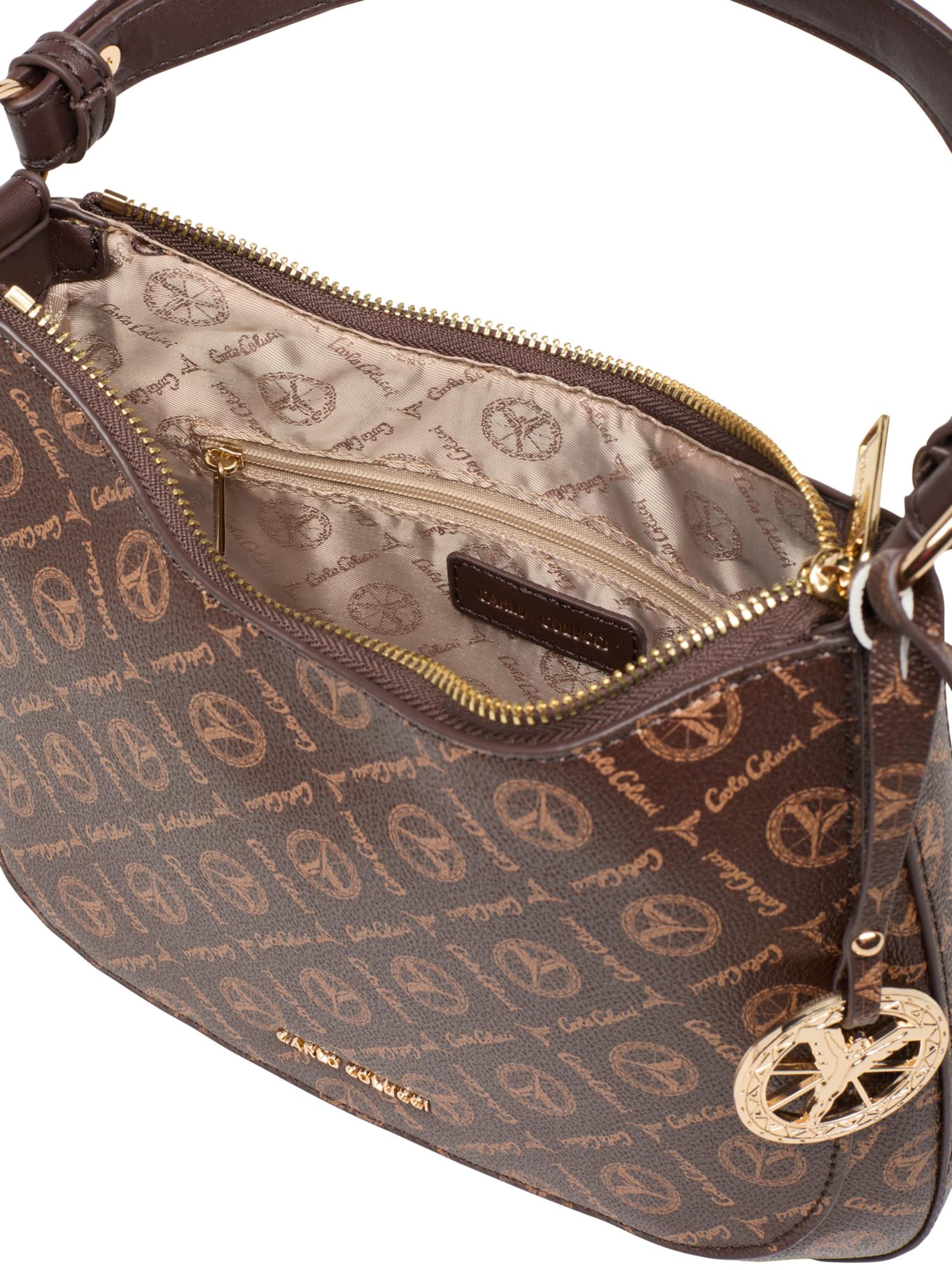 Carlo Colucci Schultertasche  ' Del Rosso ' in Braun