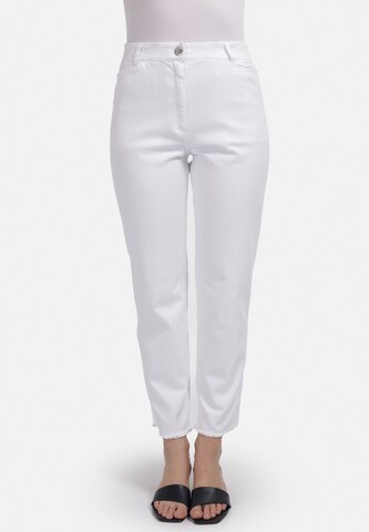 Coupe slim Pantalon HELMIDGE en blanc : devant