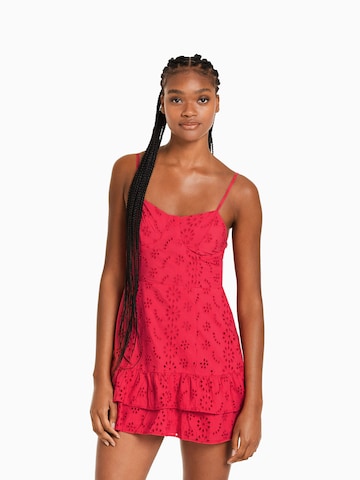 Bershka Summer Dress in Red: front