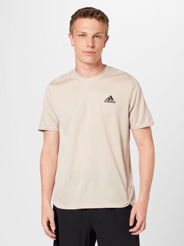 ADIDAS SPORTSWEAR Performance shirt 'Designed For Movement' in Beige: front