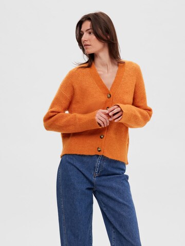SELECTED FEMME Knit Cardigan in Orange