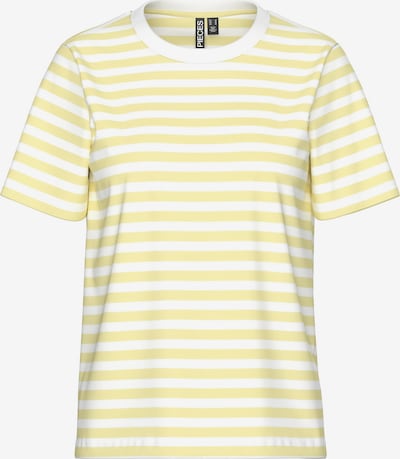 Marškinėliai 'PCRIA' iš PIECES, spalva – šviesiai geltona / balta, Prekių apžvalga