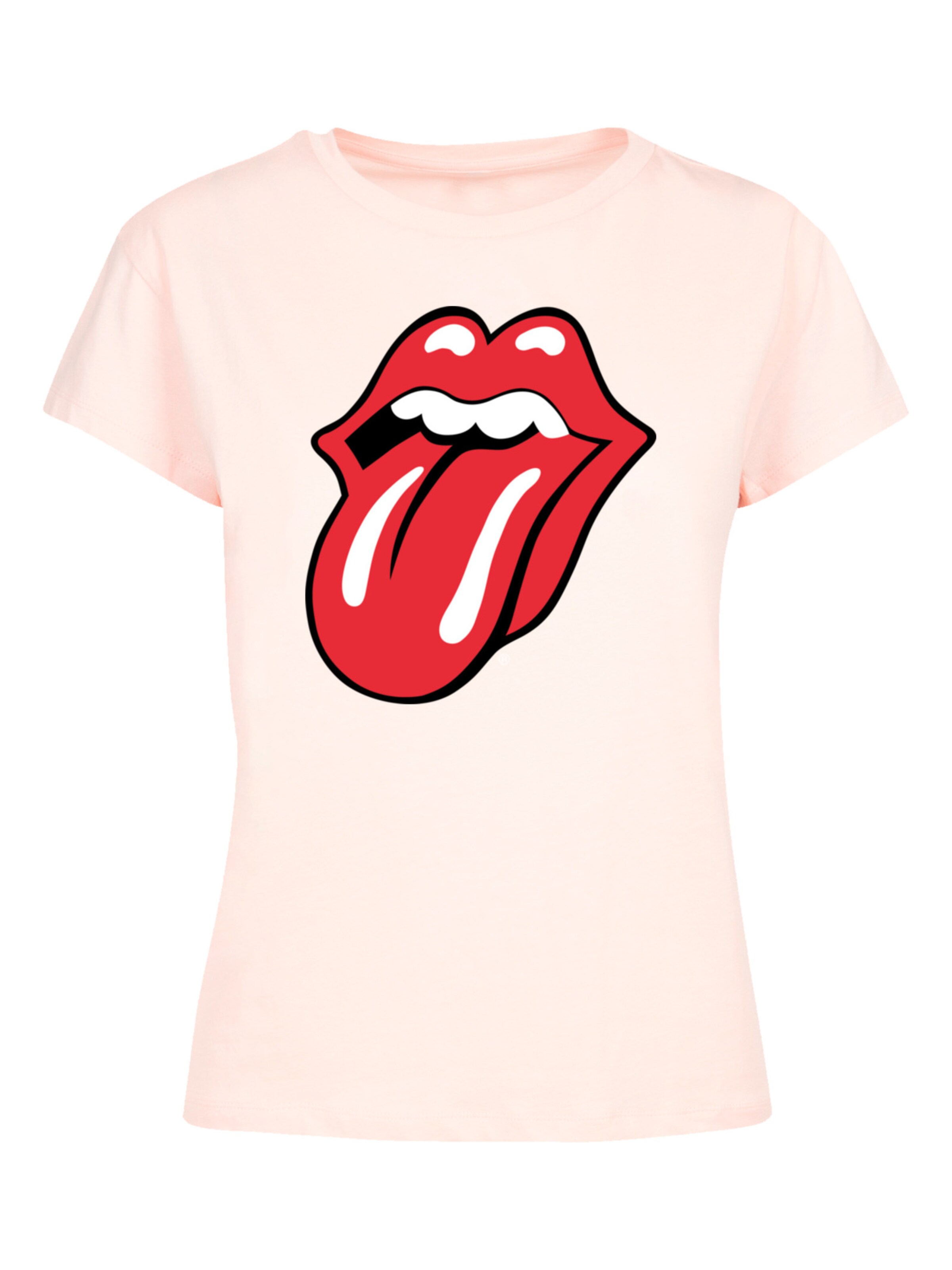 T-shirt 'The Rolling Stones Classic Tongue' F4NT4STIC en rose : devant