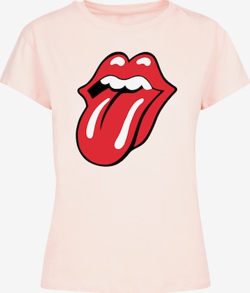 F4NT4STIC Shirt 'The Rolling Stones Classic Tongue' in Roze: voorkant