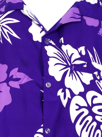 King Kameha Shirt 'Mono Hibiscus' in Purple