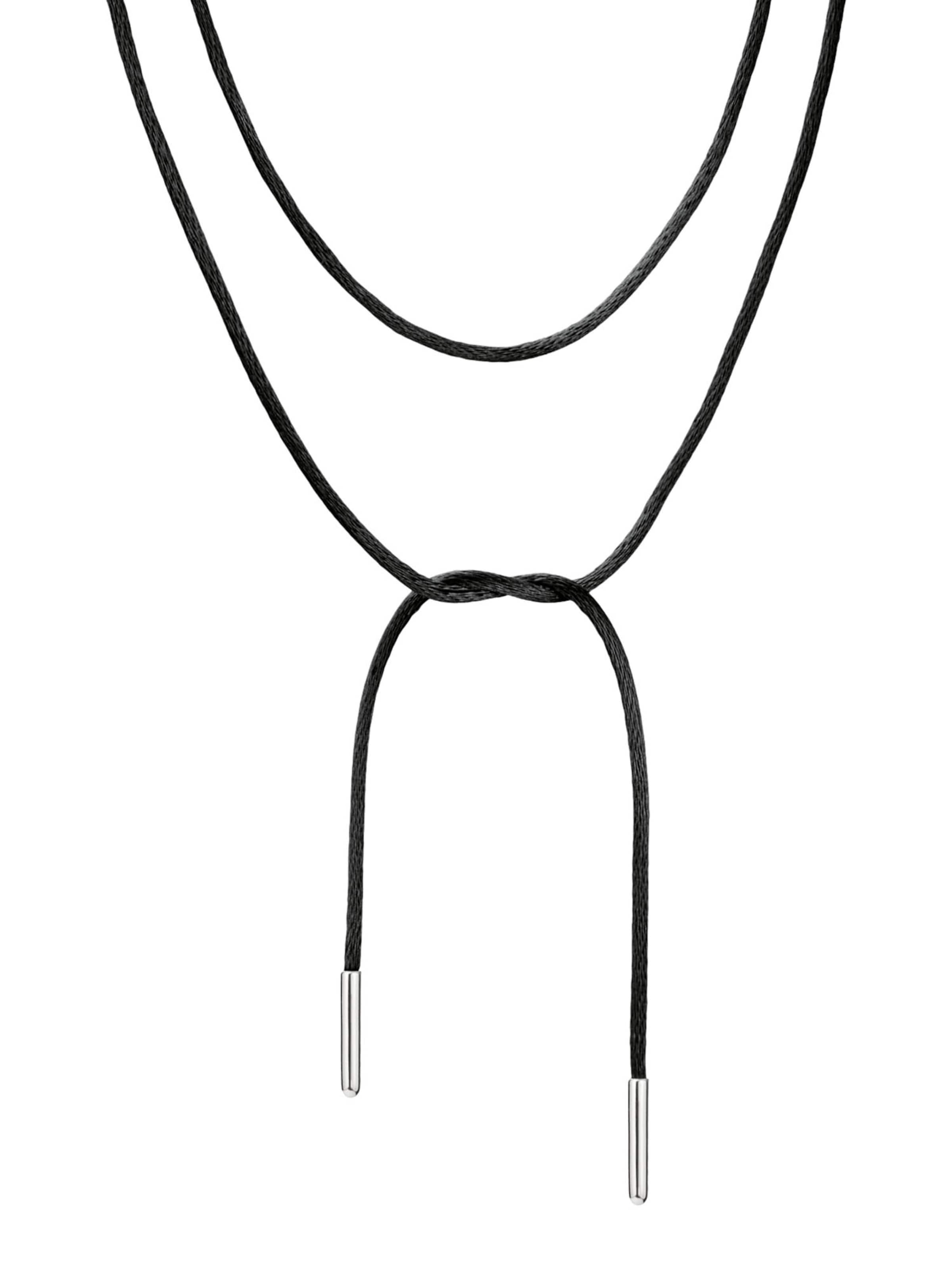 Thomas Sabo Textilkette Charm Connect in Schwarz: Vorderseite