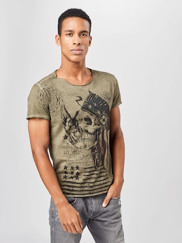 Key Largo Shirt 'INDIAN SKULL' in Grün: predná strana