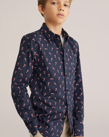 WE Fashion Regular fit Button Up Shirt in Blue