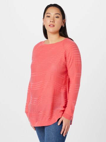 ONLY Carmakoma Sweater in Pink: front