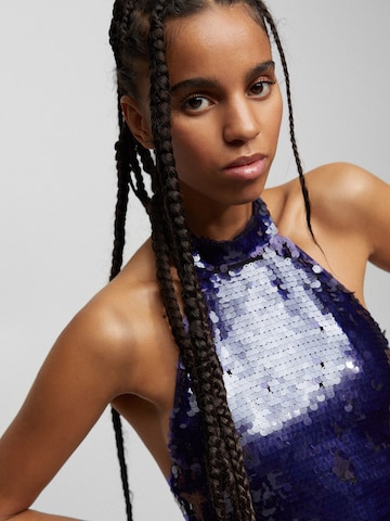 Pull&Bear Koktejl obleka | modra barva