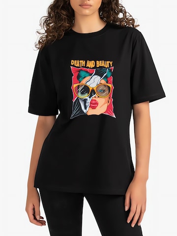 GORHEY - Camiseta en negro: frente