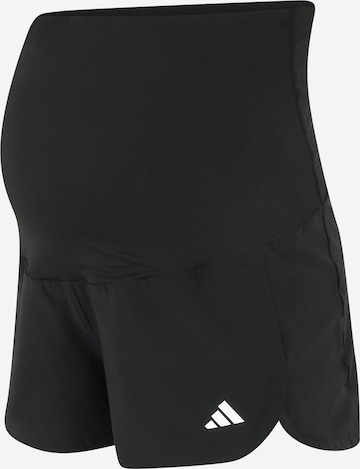 ADIDAS PERFORMANCE Regular Workout Pants 'Pacer Woven Stretch Training Maternity' in Black: front