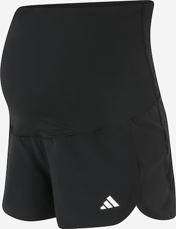 juoda ADIDAS PERFORMANCE Standartinis Sportinės kelnės 'Pacer Woven Stretch Training Maternity': priekis