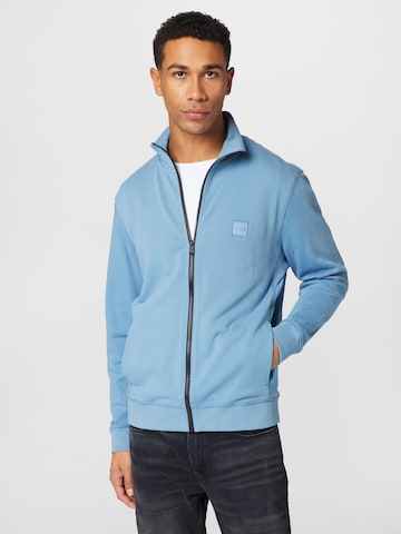 BOSS Sweat jacket 'Zestart' in Blue: front