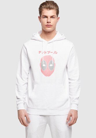 ABSOLUTE CULT Sweatshirt 'Deadpool - Japanese Seigaiha Head' in Weiß: predná strana