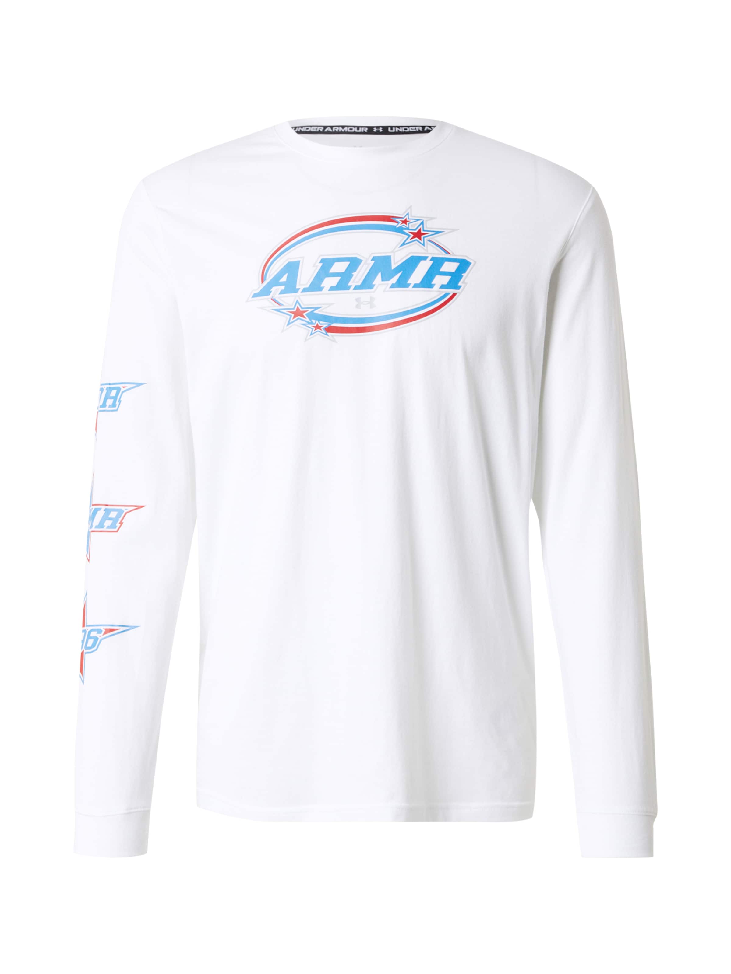 UNDER ARMOUR - Camiseta funcional 'STACKED STARS' en blanco: frente