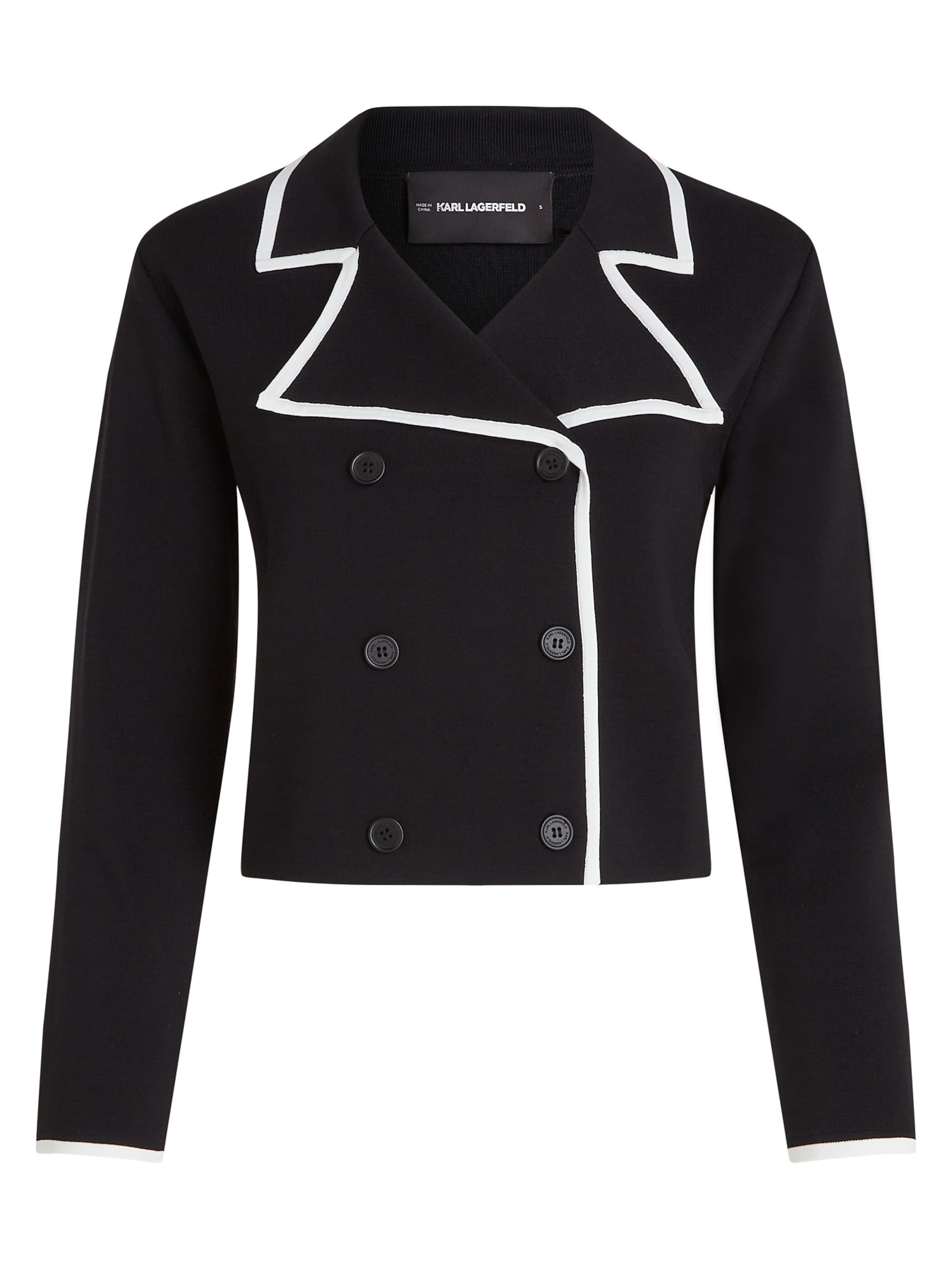 Karl Lagerfeld - Casaco de malha em preto: frente