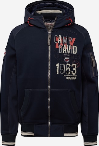 CAMP DAVID Tussenjas 'The Craftsmen' in Blauw: voorkant