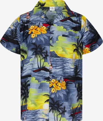 King Kameha Shirt 'Surf' in Grey: front