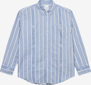 GAP Regular Fit Paita 'SP26 FRCH LS LOGO SHIRT' värissä sininen: etupuoli