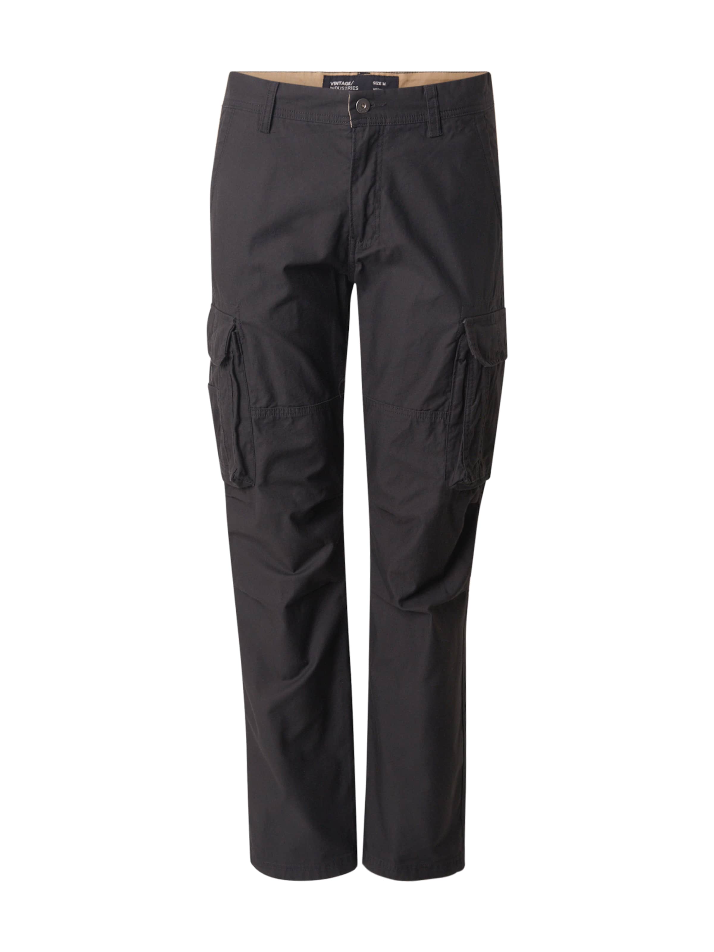 Vintage Industries Bojówki 'Reef' w kolorze czarny: przód