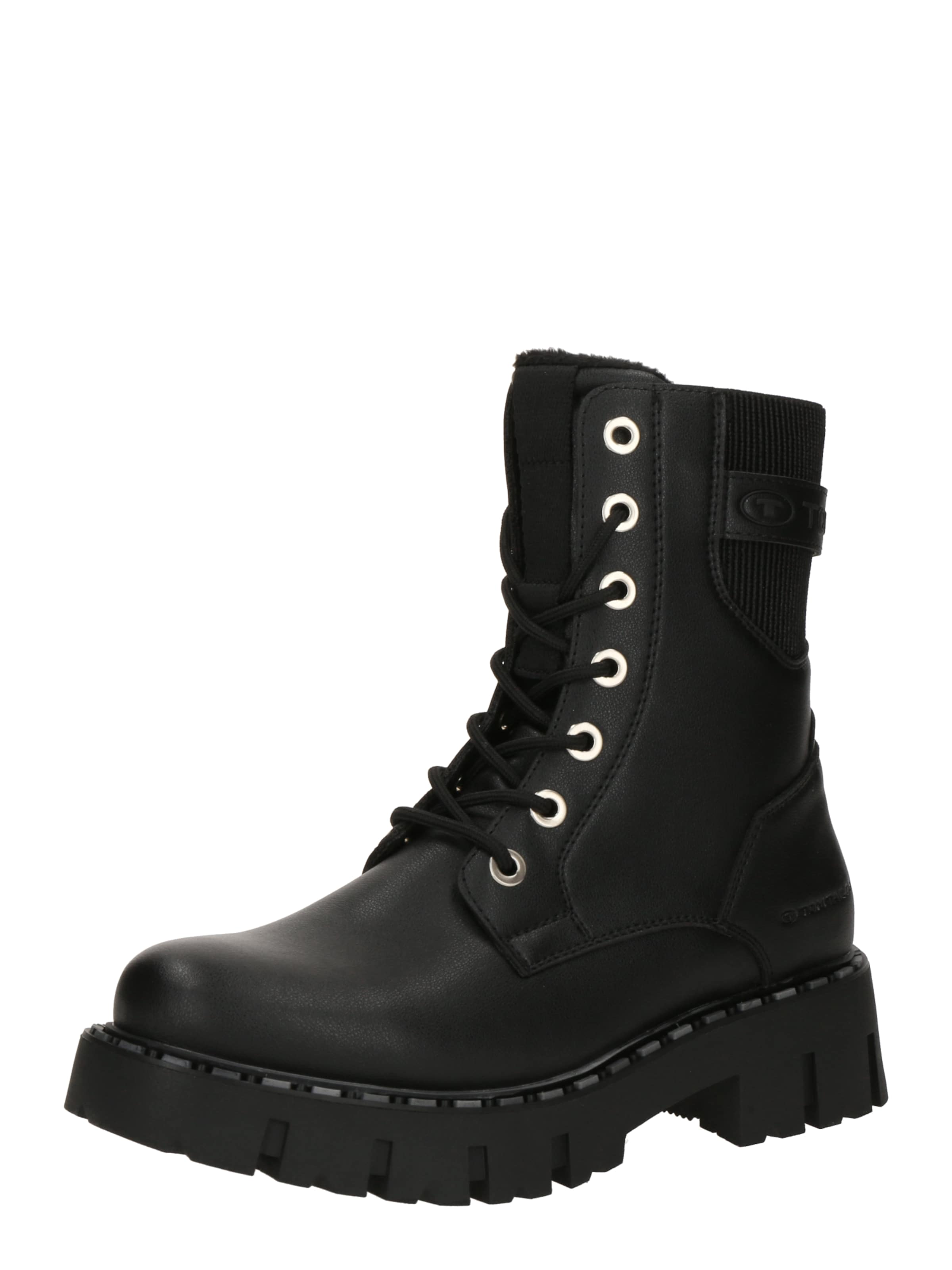 Bottines à lacets TOM TAILOR en noir : devant