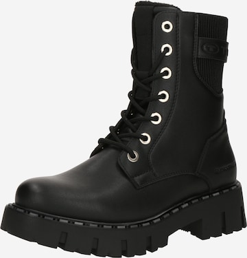 juoda TOM TAILOR Suvarstomieji kulkšnis dengiantys batai: priekis