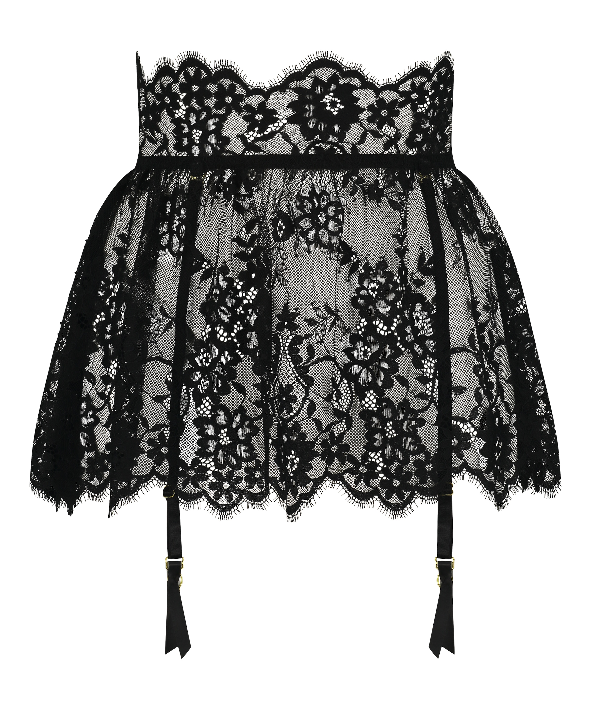 juoda Hunkemöller Prisegamų kojinių laikiklis: priekis