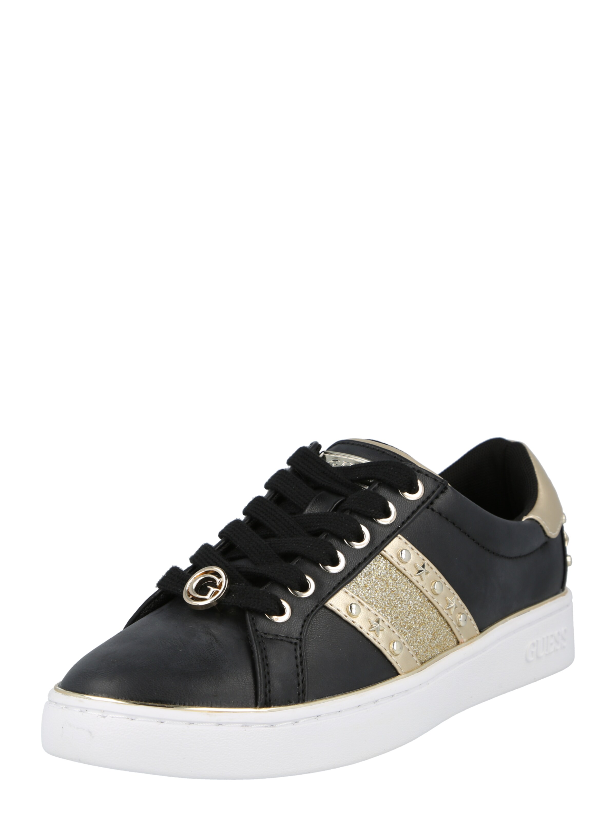 guess trainers black and gold