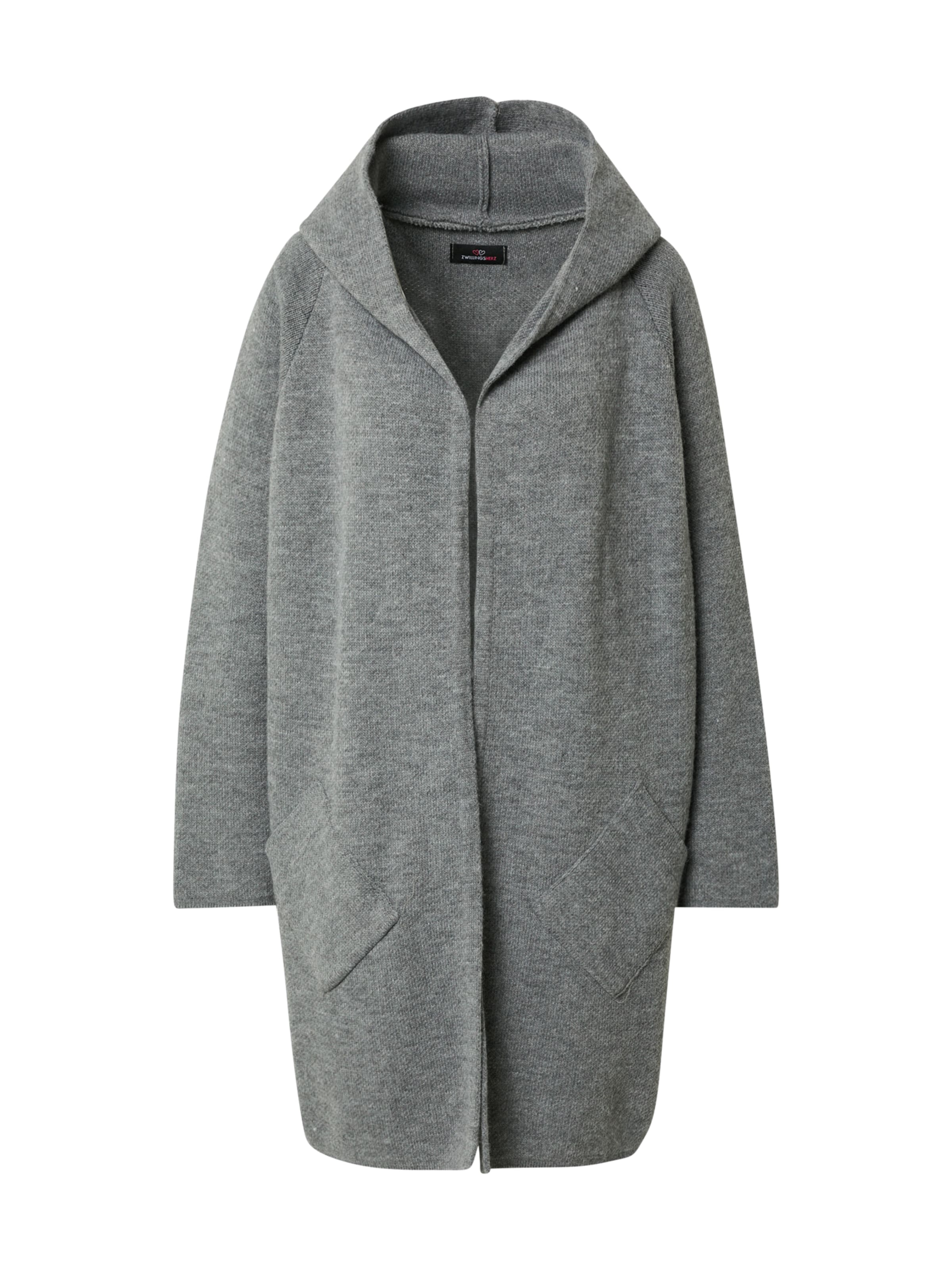 Zwillingsherz Πλεκτή ζακέτα 'Annabell' σε γκρι: μπροστά