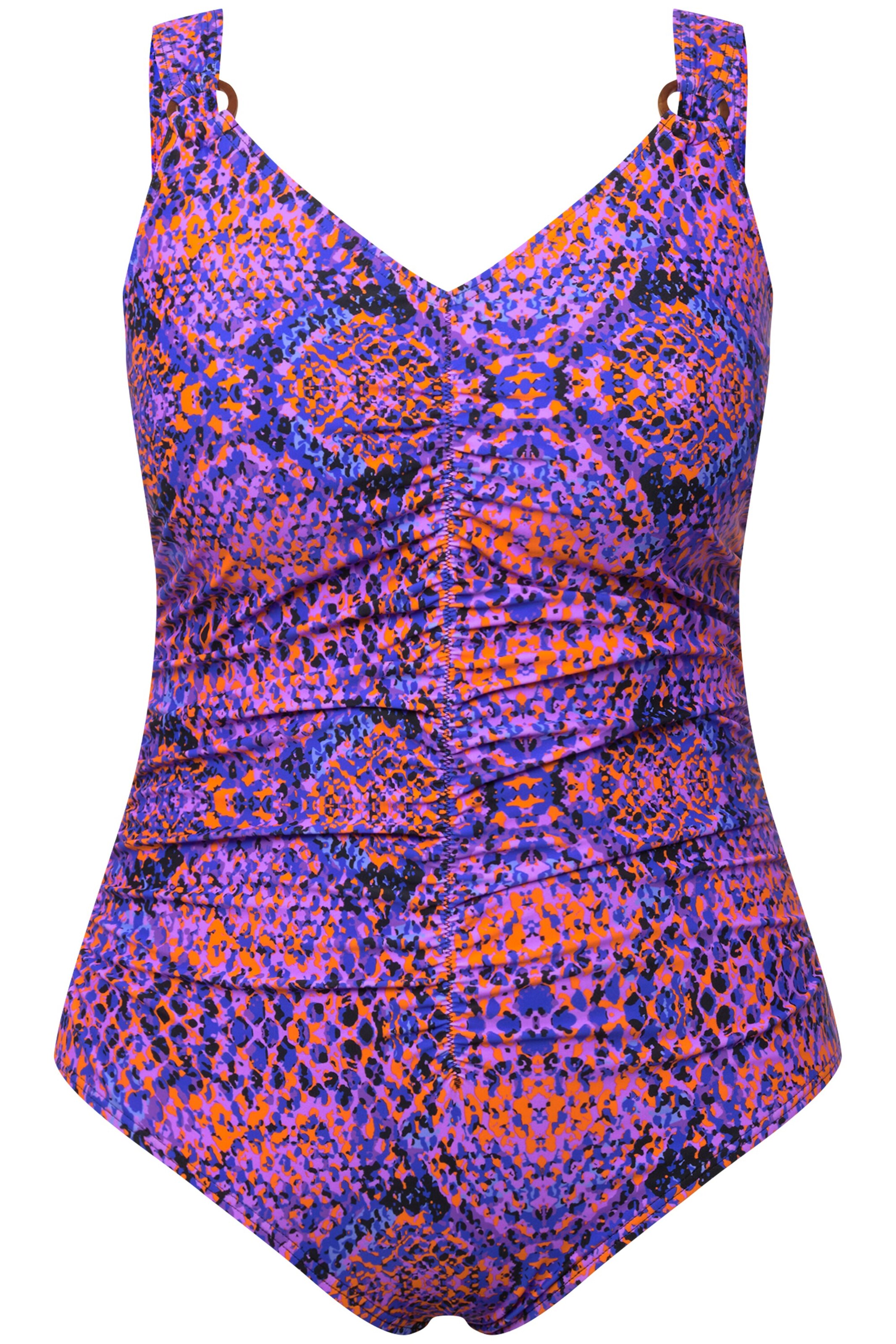 Ulla Popken T-shirt Badpak in Gemengde kleuren: voorkant