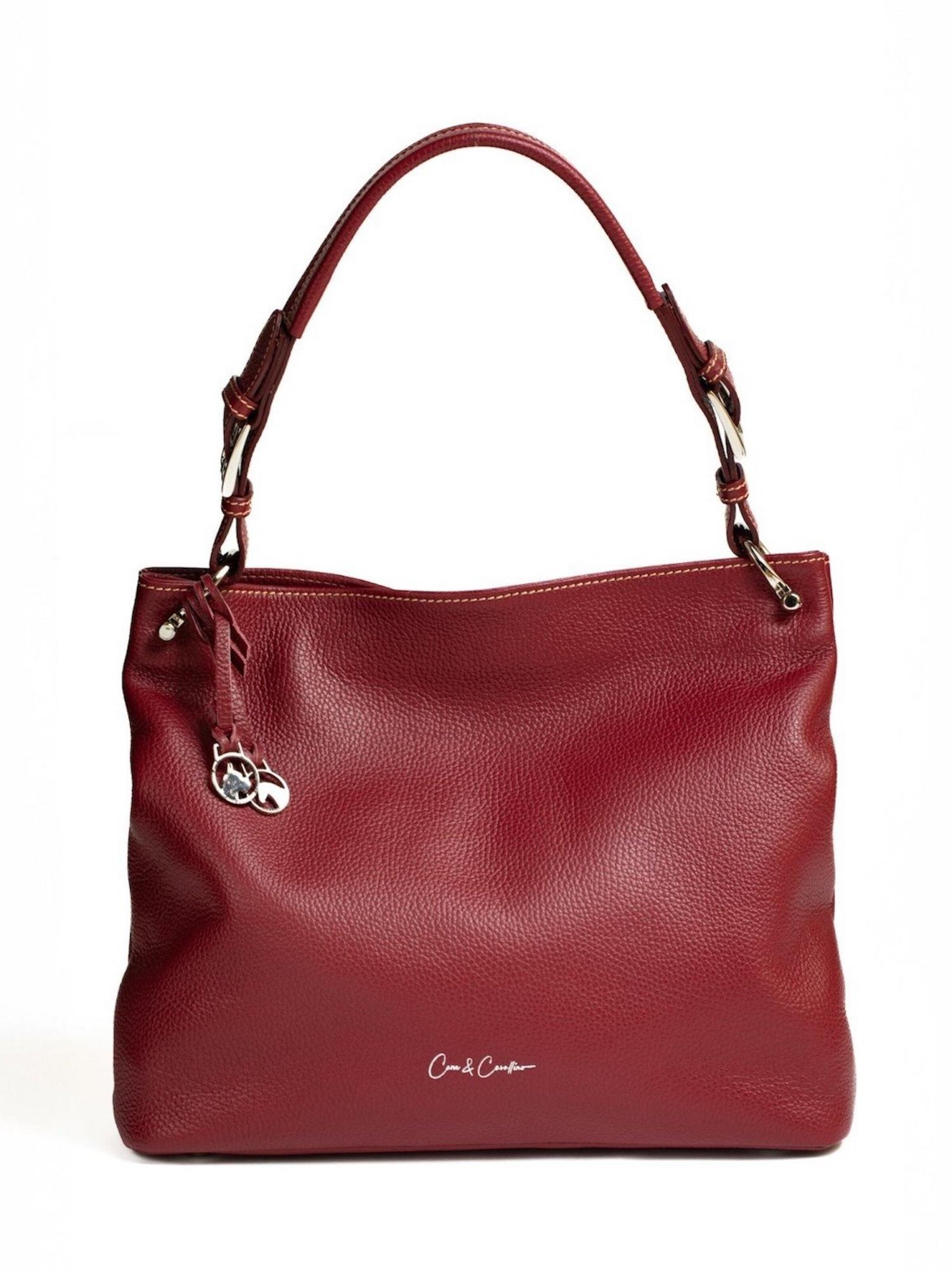 Cane & Cavallino Handtas 'Breton' in Rood: voorkant