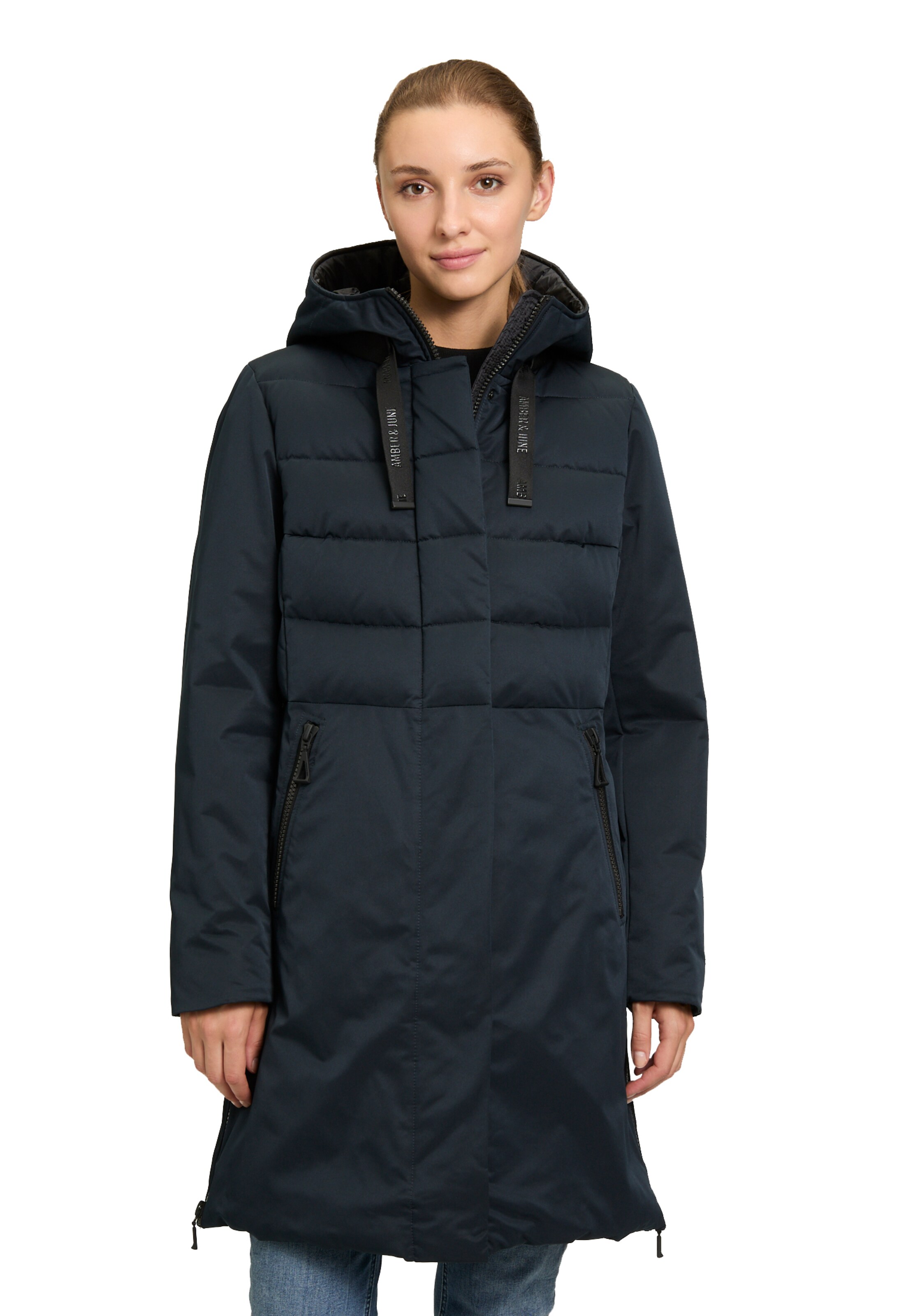 Amber & June Talvemantel, värv sinine: eest vaates