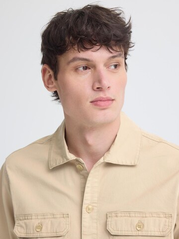 BLEND Comfort Fit Kurzarmhemd Relaxed Fit ' BHMatz Overshirt ' in Beige