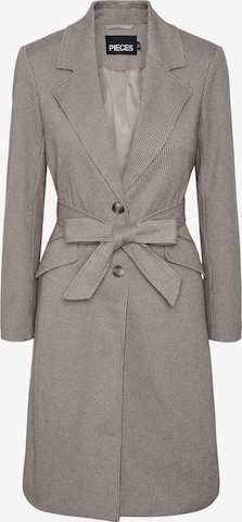 PIECES Between-Seasons Coat 'JANNIE' in Brown: front