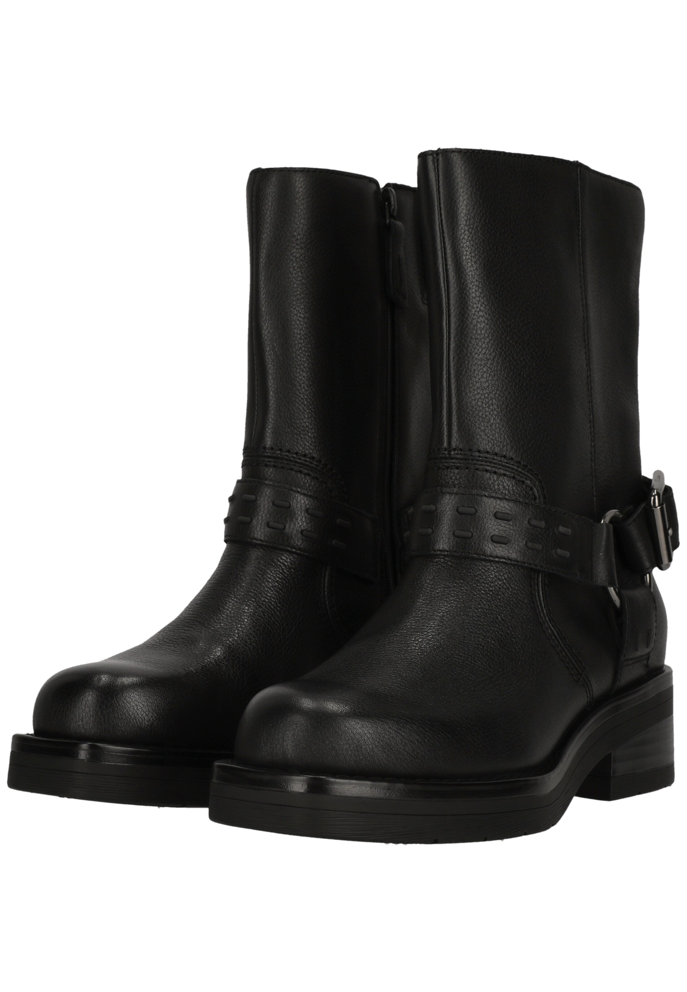 CLARKS Bikerboots 'Rebelle Up Black Leather' in Schwarz