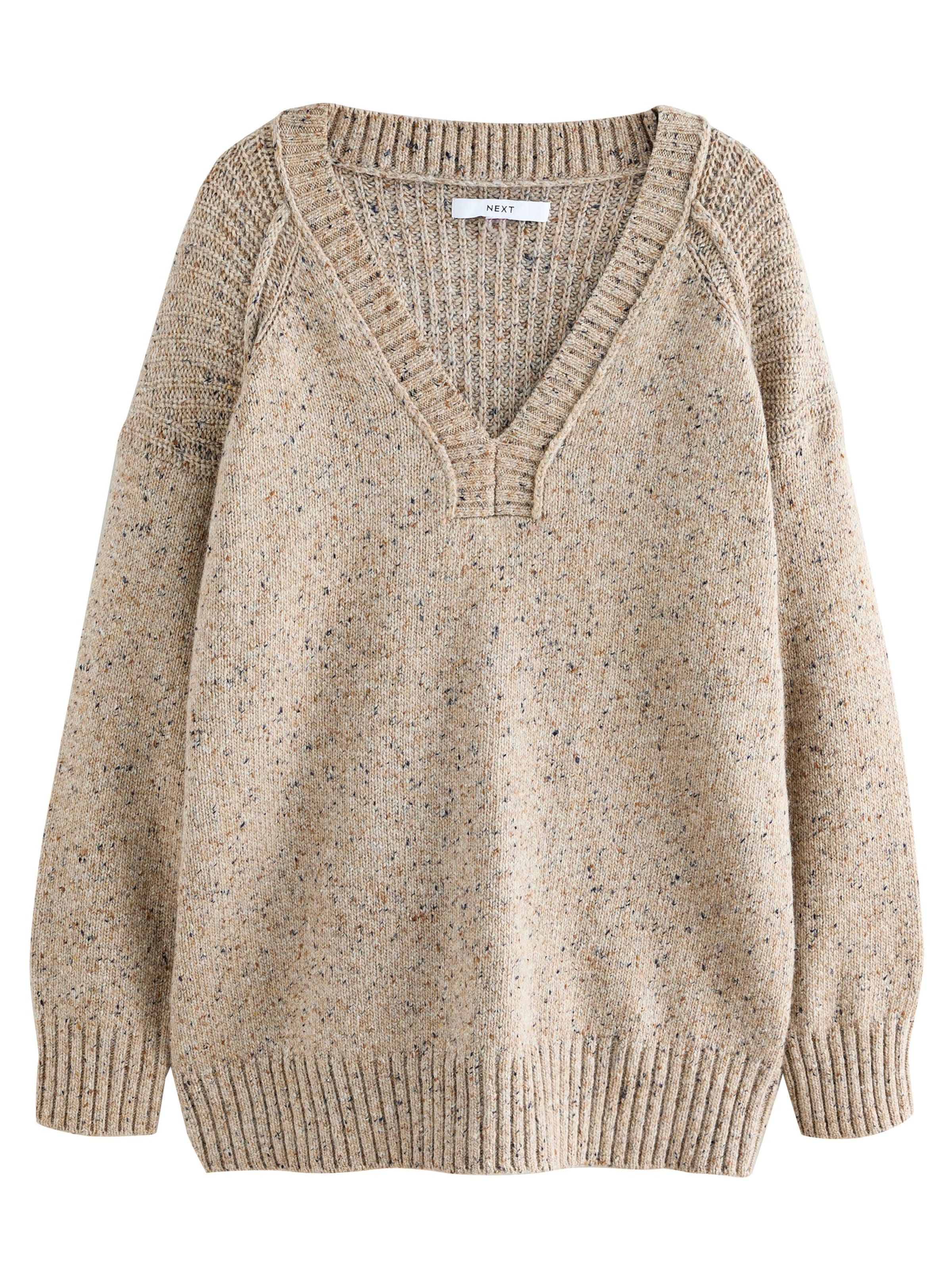 Next Пуловер оувърсайз в бежово: отпред