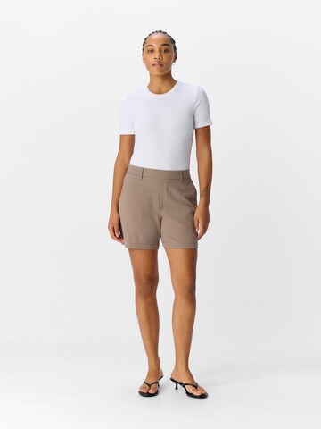 OBJECT Regular Trousers 'OBJLisa' in Beige