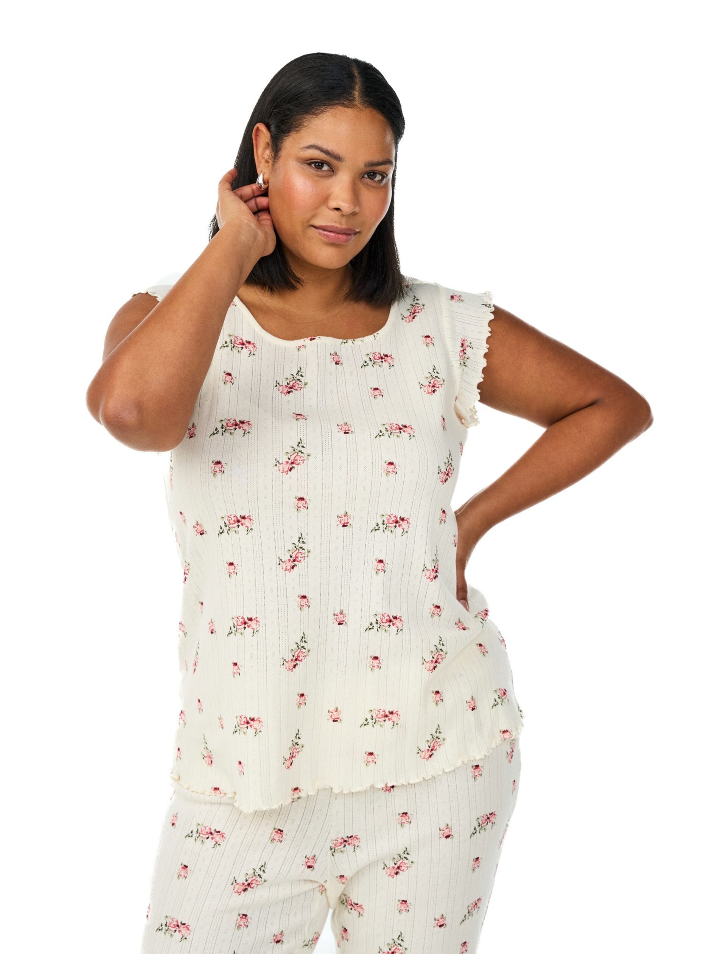 Zizzi Тениска за спане 'Mpointy' в бежово: отпред