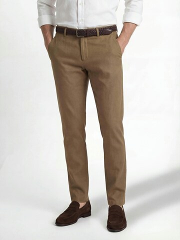 Hiltl Slimfit Chinohose 'Taura - Summer Popeline'‌‌‌‌‌‌‌‌‌ in Braun: Vorderseite