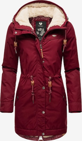 Ragwear Winterparka 'Canny' in Rood: voorkant