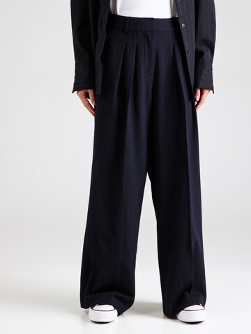 Sofie Schnoor Wide leg Bandplooibroek 'Evi' in Blauw: voorkant