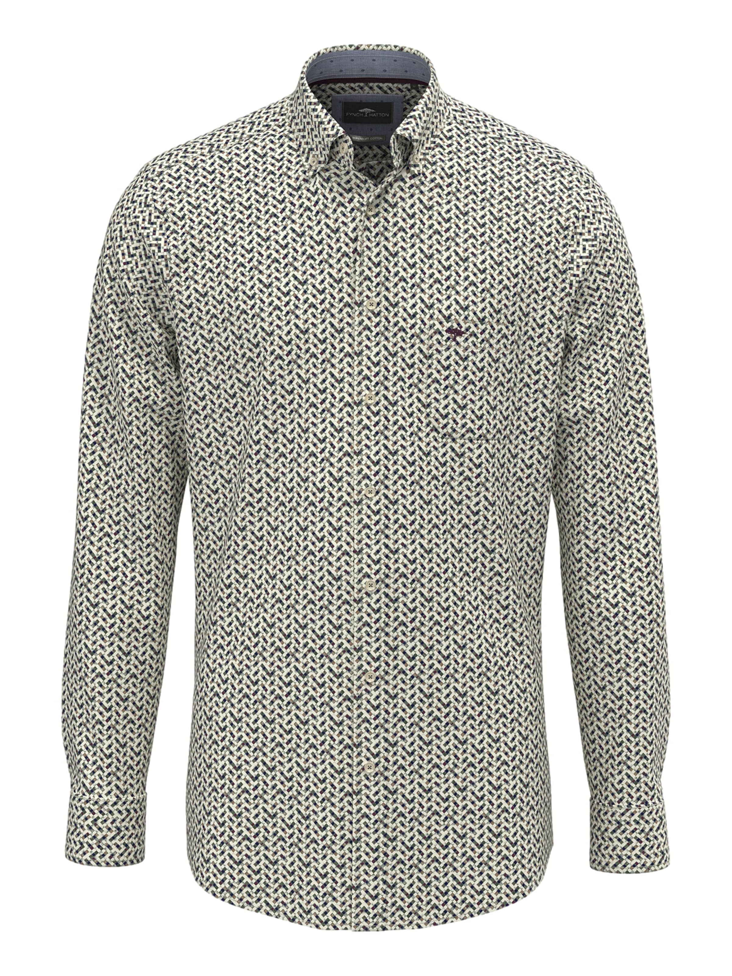 FYNCH-HATTON Chemise en écru / bleu marine / vert foncé / lie de vin, Vue avec produit