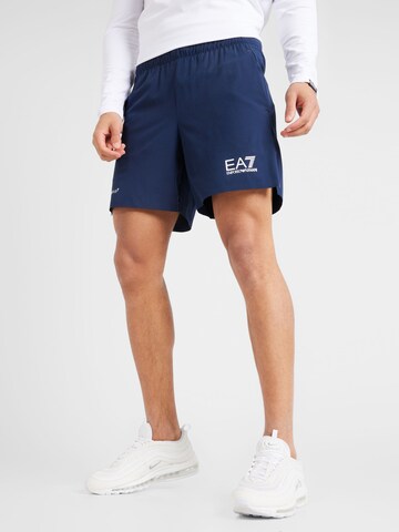 EA7 Emporio Armani Regularen Športne hlače | modra barva: sprednja stran