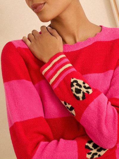 Pullover in XS love & roses di colore beige / rosa scuro / rosso / nero, Visualizzazione prodotti