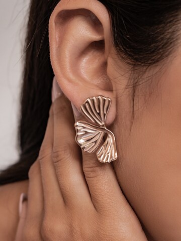 Hey Happiness Ohrringe 'Ginkgo Leaf' in Gold: Vorderseite