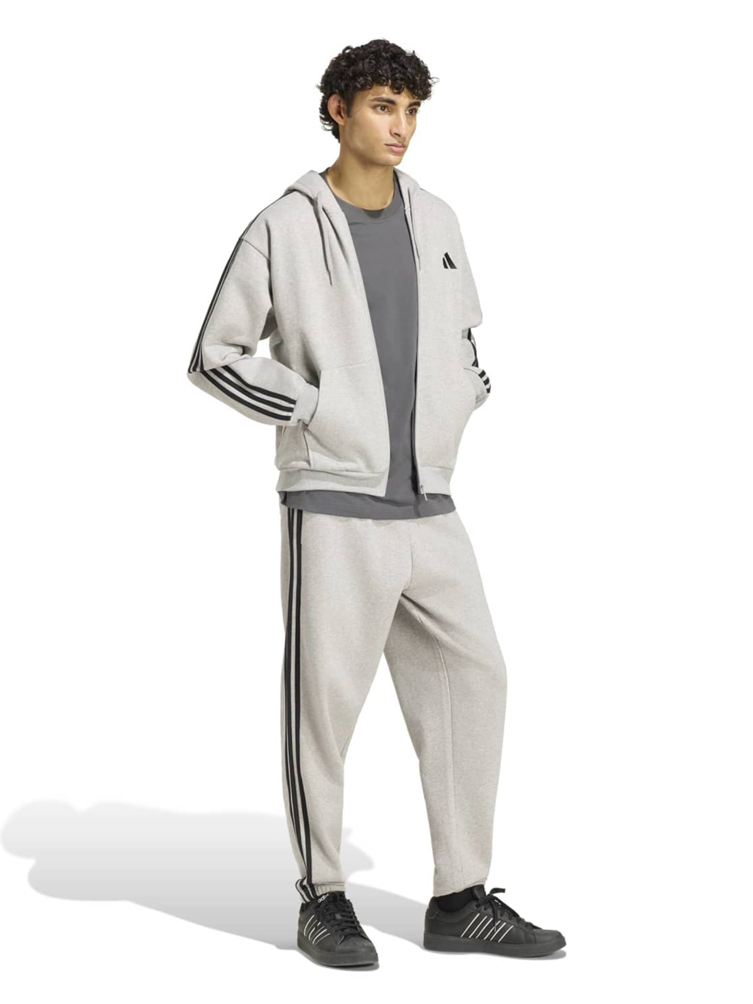 ADIDAS SPORTSWEAR - Casaco de treino em moletão em cinzento