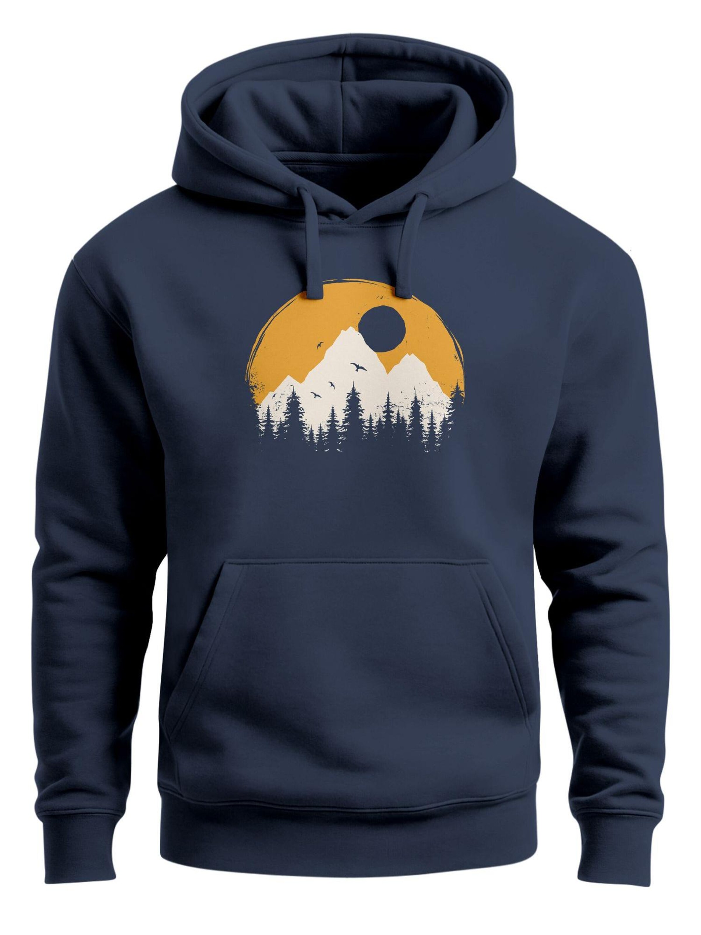 Neverless Sweatshirt 'Mountain Sun' in Blue: front