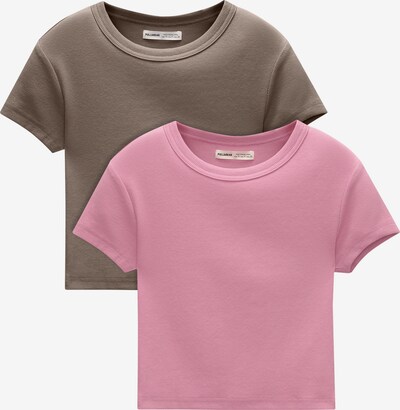 Pull&Bear Majica | svetlo rjava / svetlo roza barva, Prikaz izdelka